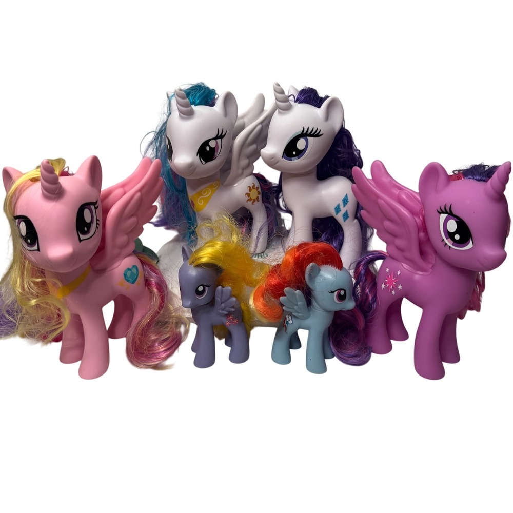 My Little Pony Figure Lot Hasbro Princess Celestia Twilight Sparkle Rarity 6pc